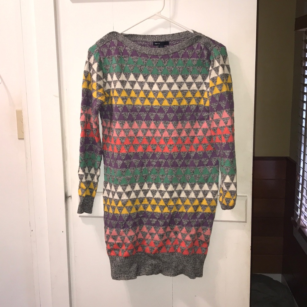 Rainbow multi-colored kids sweater dress, Gap Kids